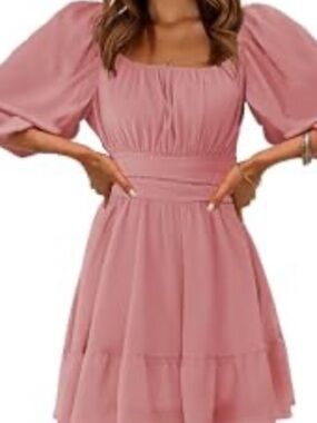 NWT size Large Tie Back Dress Lantern Sleeve